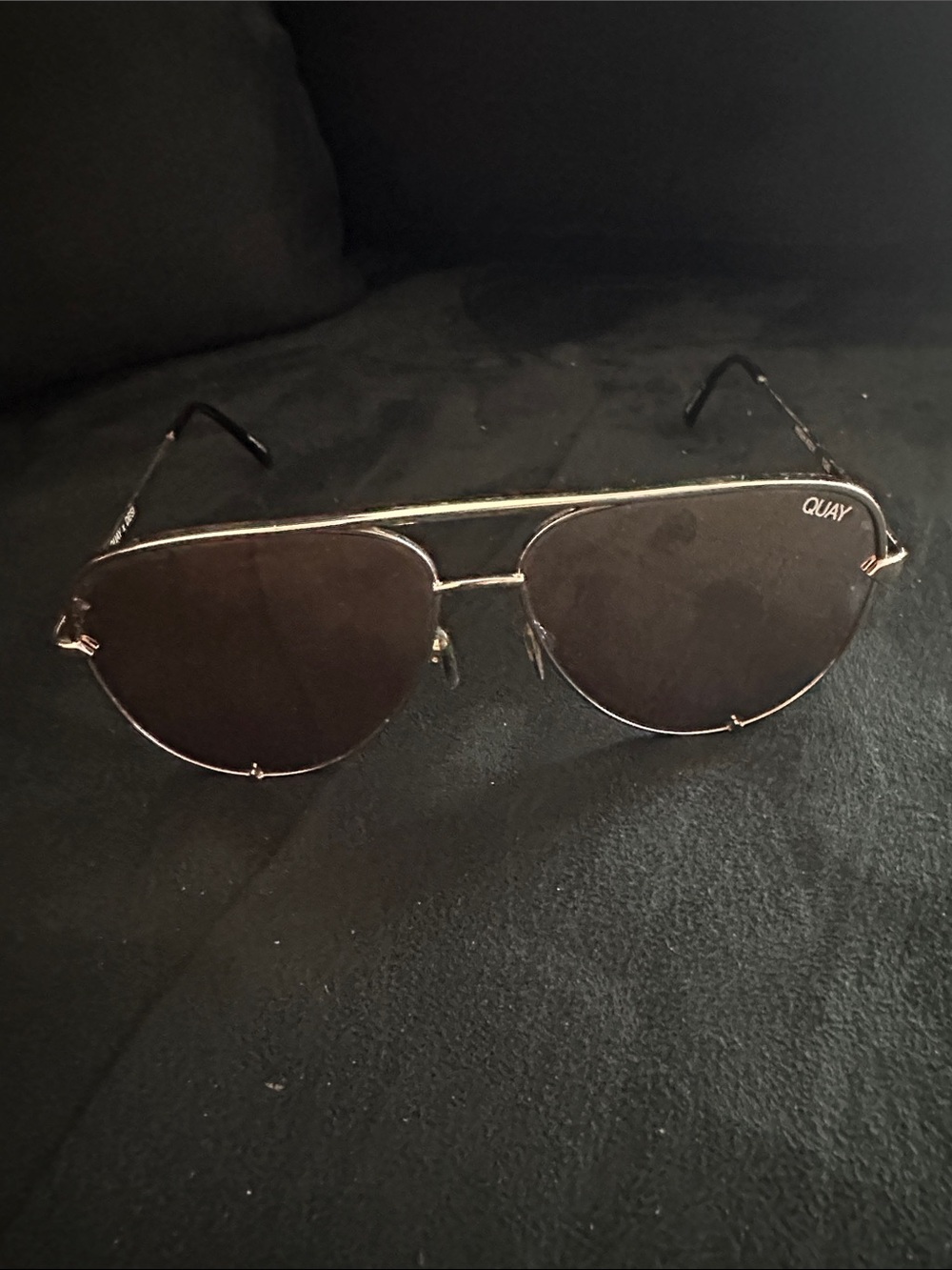 Quay Australia Gold Lens Gold Frame Aviator Sunglasses